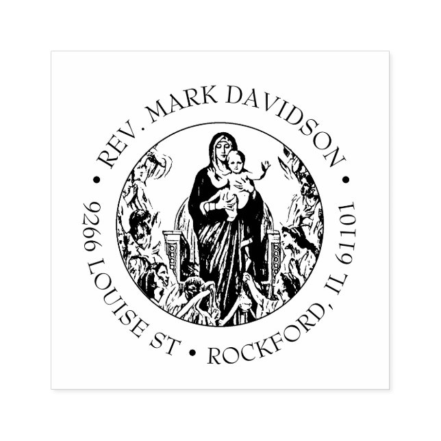 Sello De Caucho Virgen Católica María Jesús Dirección religiosa (Impresión)