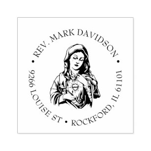 Sello De Caucho Virgen Católica María Jesús Dirección religiosa