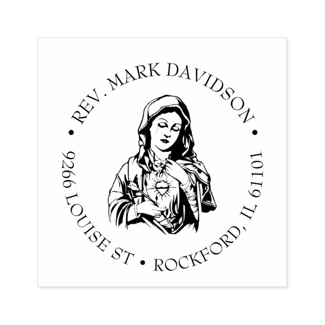 Sello De Caucho Virgen Católica María Jesús Dirección religiosa (Impresión)