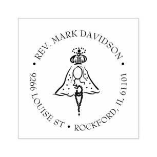 Sello De Caucho Virgen Católica María Rosaria Dirección religiosa