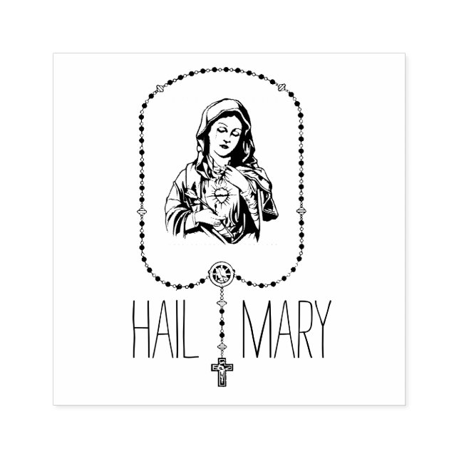 Sello De Caucho Virgen Católica María Rosaria Dirección religiosa (Impresión)