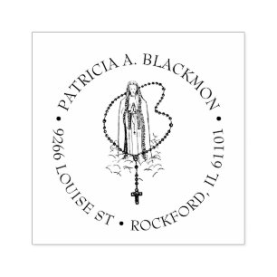 Sello De Caucho Virgen Católica María Santa Rosaria Fátima Religio