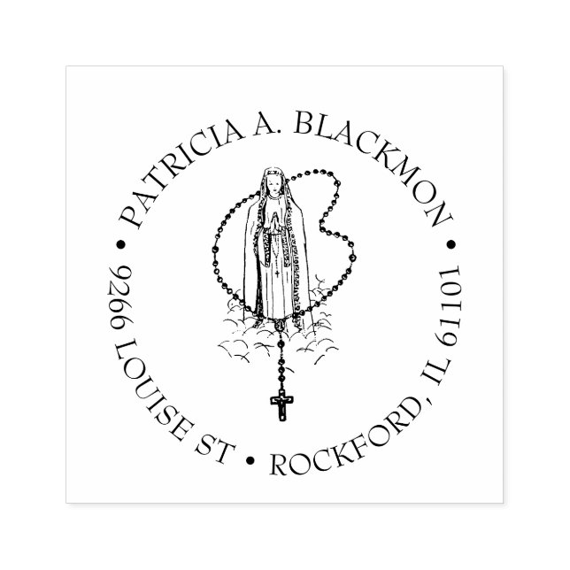 Sello De Caucho Virgen Católica María Santa Rosaria Fátima Religio (Impresión)