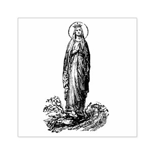 Sello De Caucho Virgen María bendecido religioso Lourdes