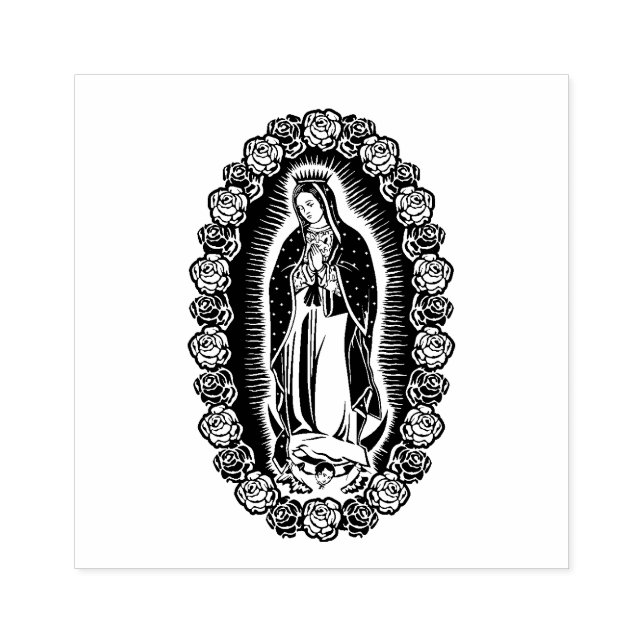Sello De Caucho Virgen María Guadalupe Oración Religiosa Católica (Impresión)