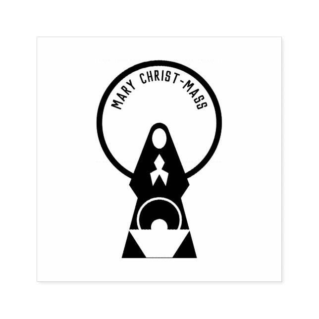 Sello De Caucho Virgen María Niño Jesús en Manger (Impresión)