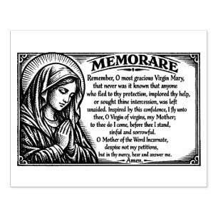 Sello De Caucho Virgen María Religiosa Oración Católica Memorare