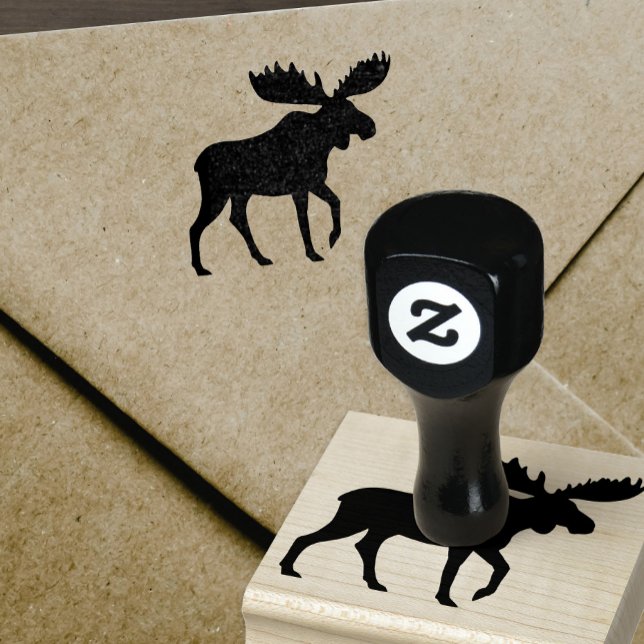 Sello De Caucho Walking Moose Silhouette | Fauna silvestre (Subido por el creador)