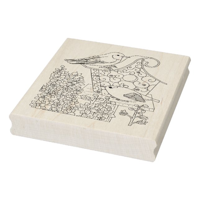 Sello De Caucho Warbler y Larkspur (Sello)