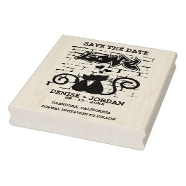 Sello De Caucho Wedding Kittens in love on Graffiti Wall Design