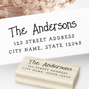 Sello De Caucho Whimsical lindo tipografía y dirección de retorno