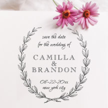 Whimsical Script Laurel Botanical Save The Date