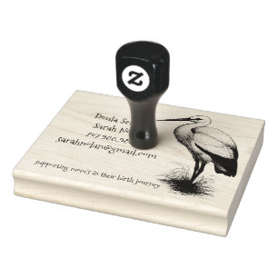 Sello De Caucho Whimsical Stork Doula