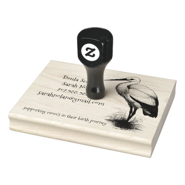 Sello De Caucho Whimsical Stork Doula (Sello)