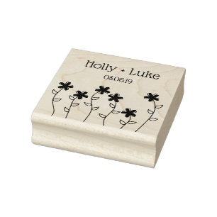 Sello De Caucho Wildflowers, Branches & Leaves for Wedding