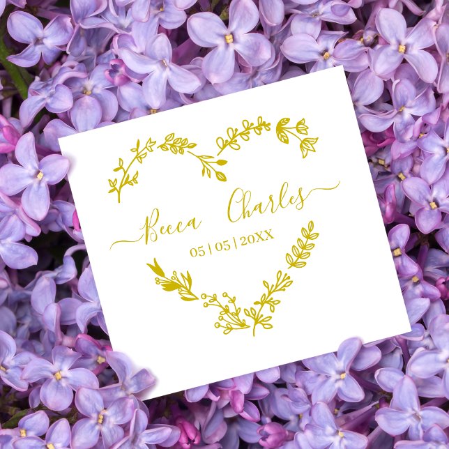 Sello De Caucho Wildflowers Heart & Elegant Typography for Wedding (Subido por el creador)