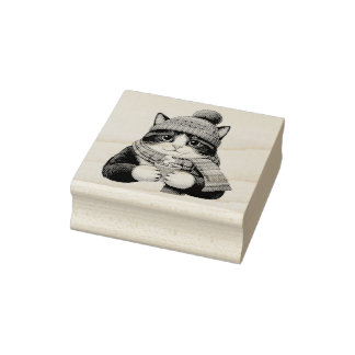 Sello De Caucho Winter Cat Cocoa