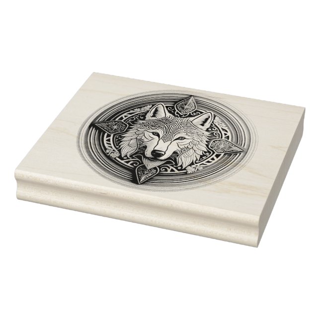 Sello De Caucho Wolf Mandala (Sello)