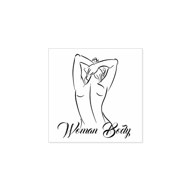 Sello De Caucho Woman Body contray spray tan spa (Impresión)