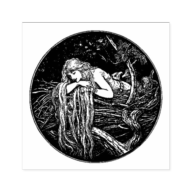 Sello De Caucho WQ RUBBER STAMP Long Hair Maiden (Impresión)
