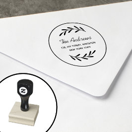 Sello De Caucho Wreath de hojas minimalistas