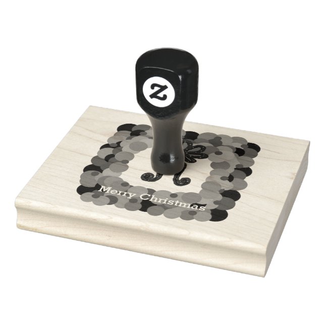 Sello De Caucho Wreath de Navidades cuadrados clásicos (Sello)