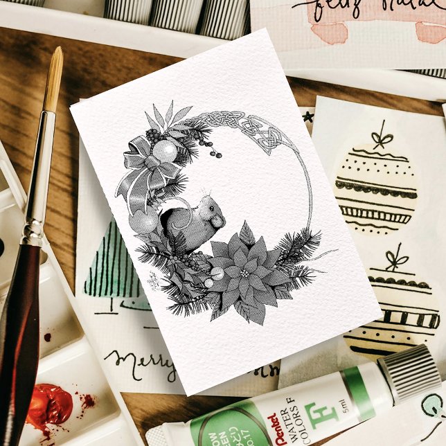 Sello De Caucho Wreath del ratón navidades (Subido por el creador)