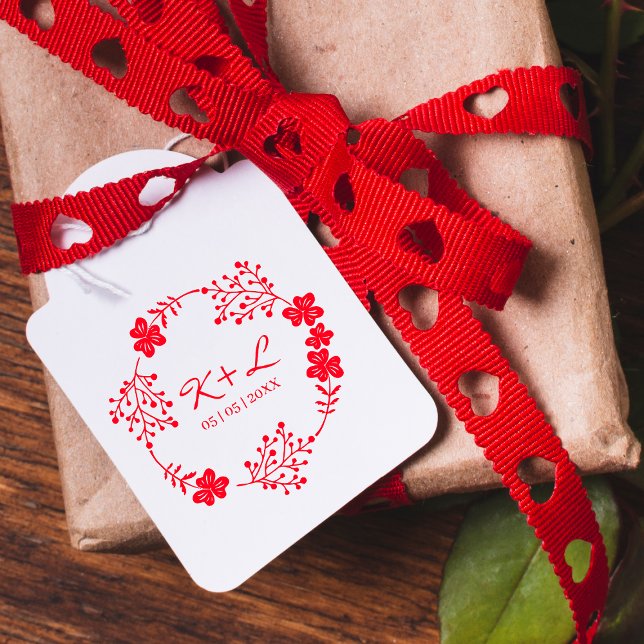 Sello De Caucho Wreath floral Boda botánico con iniciales (Subido por el creador)