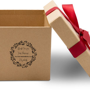 Sello De Caucho Wreath Gracias Por Su Nombre De Sitio Web De Negoc