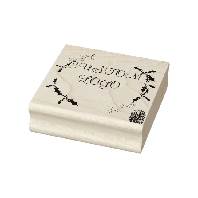 Sello De Caucho Wreath Navidades con logotipo personalizado (Sello)