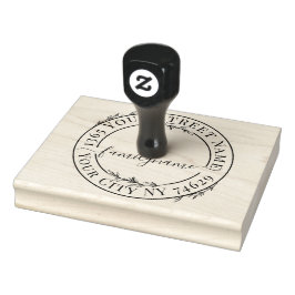 Sello De Caucho XXL Botanical Script Modern Round Return Address