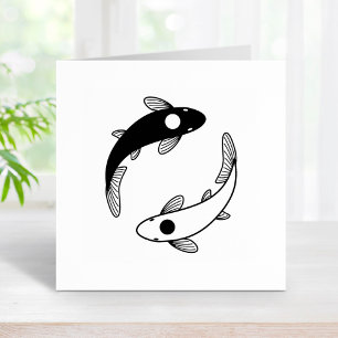 Sello De Caucho Yin-Yang Koi Fish Pair