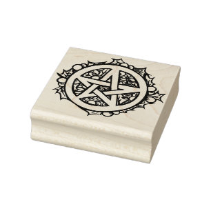 Sello De Caucho Yule Pentacle Merry Yule Blessings
