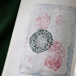 Sello De Caucho Yule Wreath Pentacle Pagan