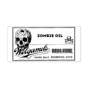 Sello De Caucho ZoMBiE OiL - Etiqueta apotecaria vintage