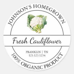 Sello de Cauliflower Orgánico de la huerta