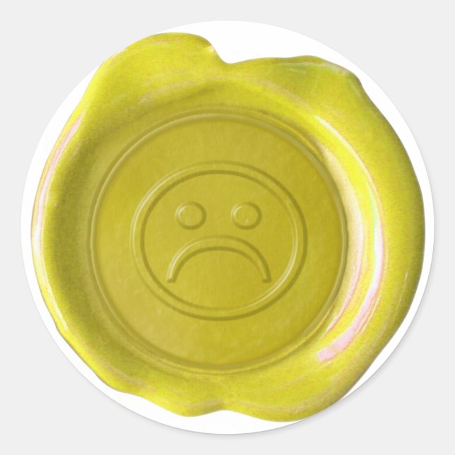 Sello de cera - Amarillo - Triste cara - (Anverso)