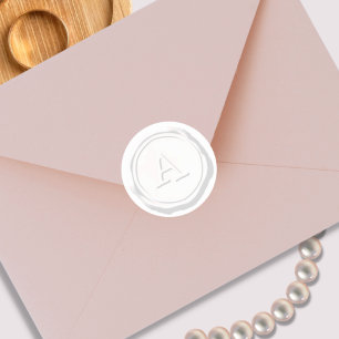 Sello de cera blanco Monograma inicial