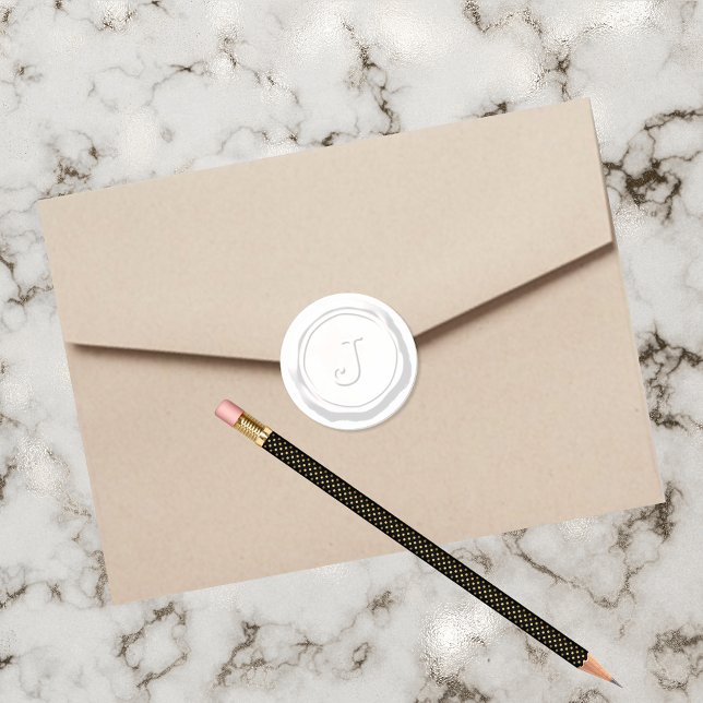 Sello de cera Blanco Monograma J Inicial (Subido por el creador)