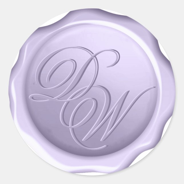 Sello de Cera con Monograma de Lavanda 2 Letras Le (Anverso)