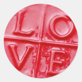 Sello de cera de amor, San Valentín, rojo, brillan
