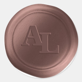 Sello de cera de azúcar marrón Monograma Pegatinas