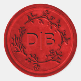 Sello de cera de Boda de guirnalda monogramo