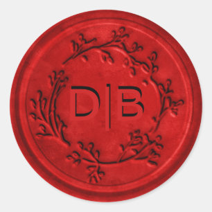 Sello de cera de Boda de guirnalda monogramo