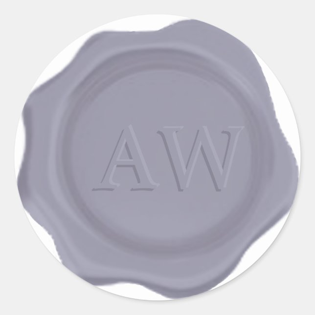 Sello de cera de Boda de monograma azul elegante d (Anverso)