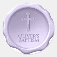 Sello de cera de lavanda para bautismo Cruz bordad