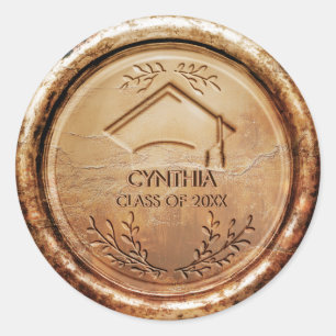 Sello de cera de oro de oro de la capa de graduaci