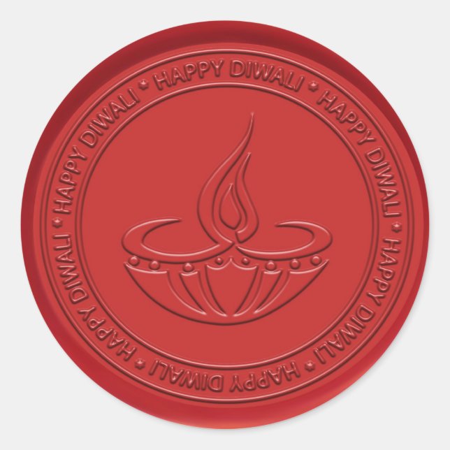 Sello de cera de Rótulo de la lámpara Diwali (Anverso)