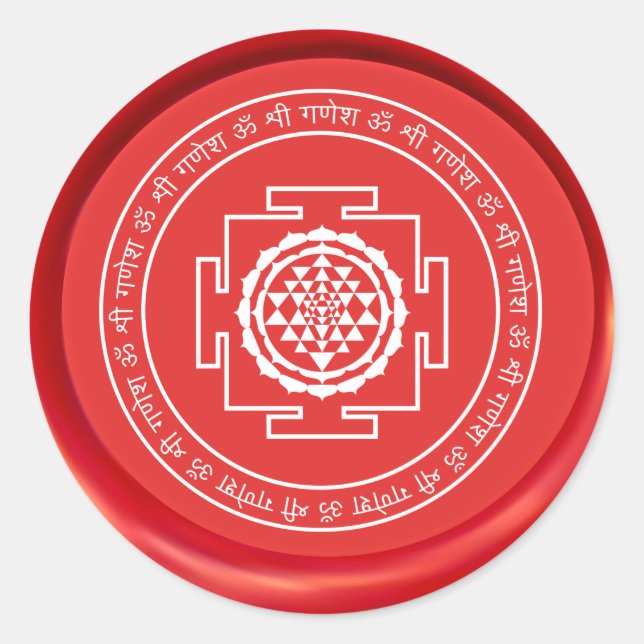 Sello de cera de Rótulo Espiritual Shree Yantra (Anverso)