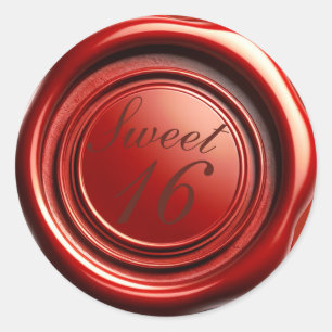 Sello de cera de vela roja goteo dulce 16 bodas